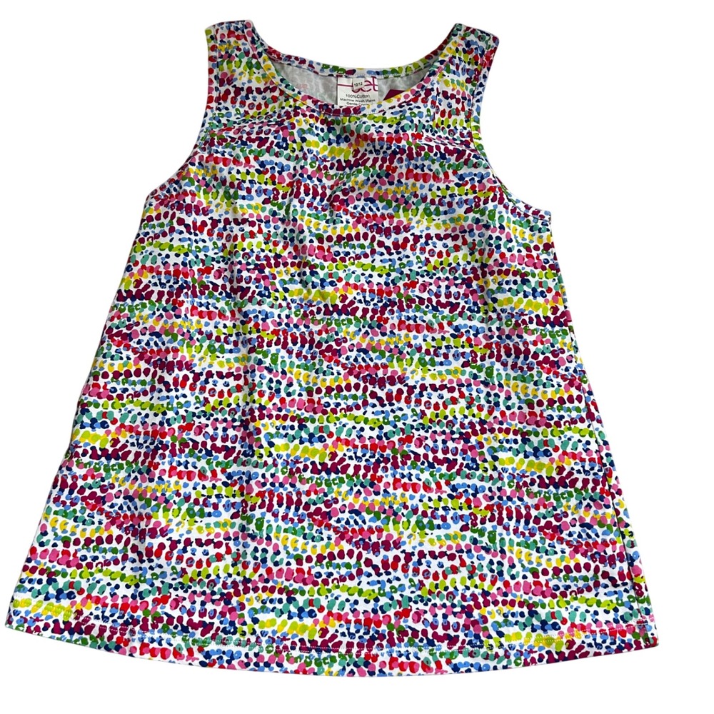 Girls Confetti Dot Sleeveless Cotton Top Multicolor Rainbow Boutique Size 10/12 - Picture 1 of 3
